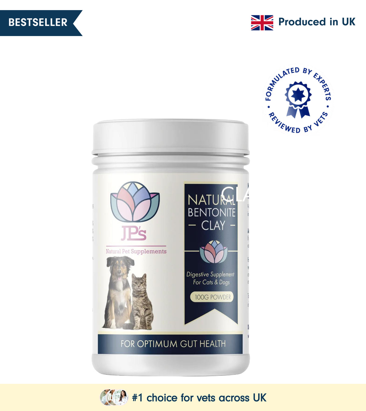 Natural Digestive Bentonite Clay for Dogs &amp; Cats