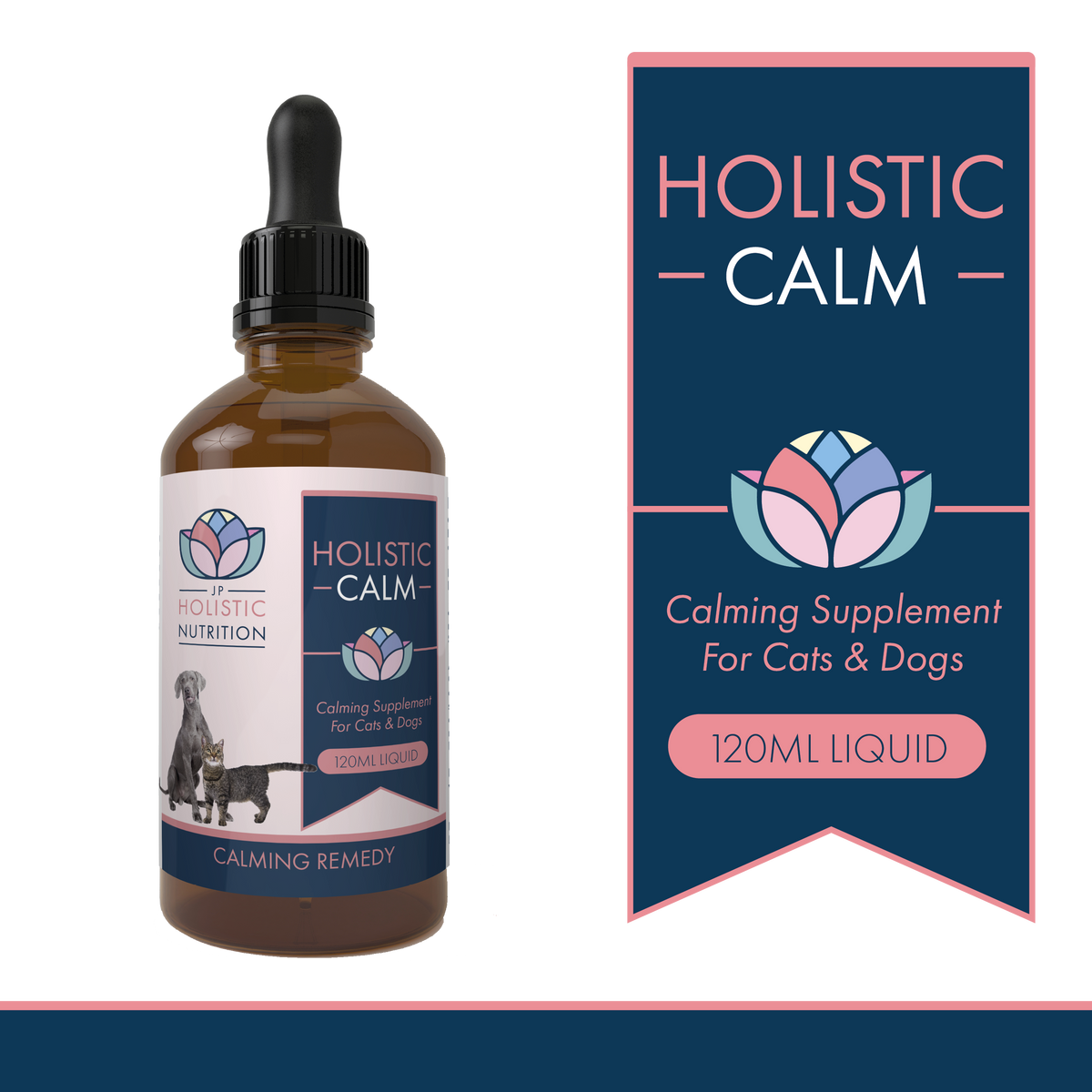 Natural Liquid Calming Supplement for Cats &amp; Dogs