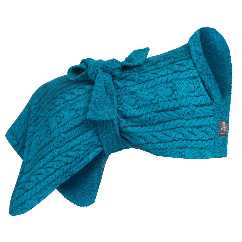 Stylish yet practical knit drying Dogrobe is ideal for outdoor adventures, after swimming, training, working or bathing.