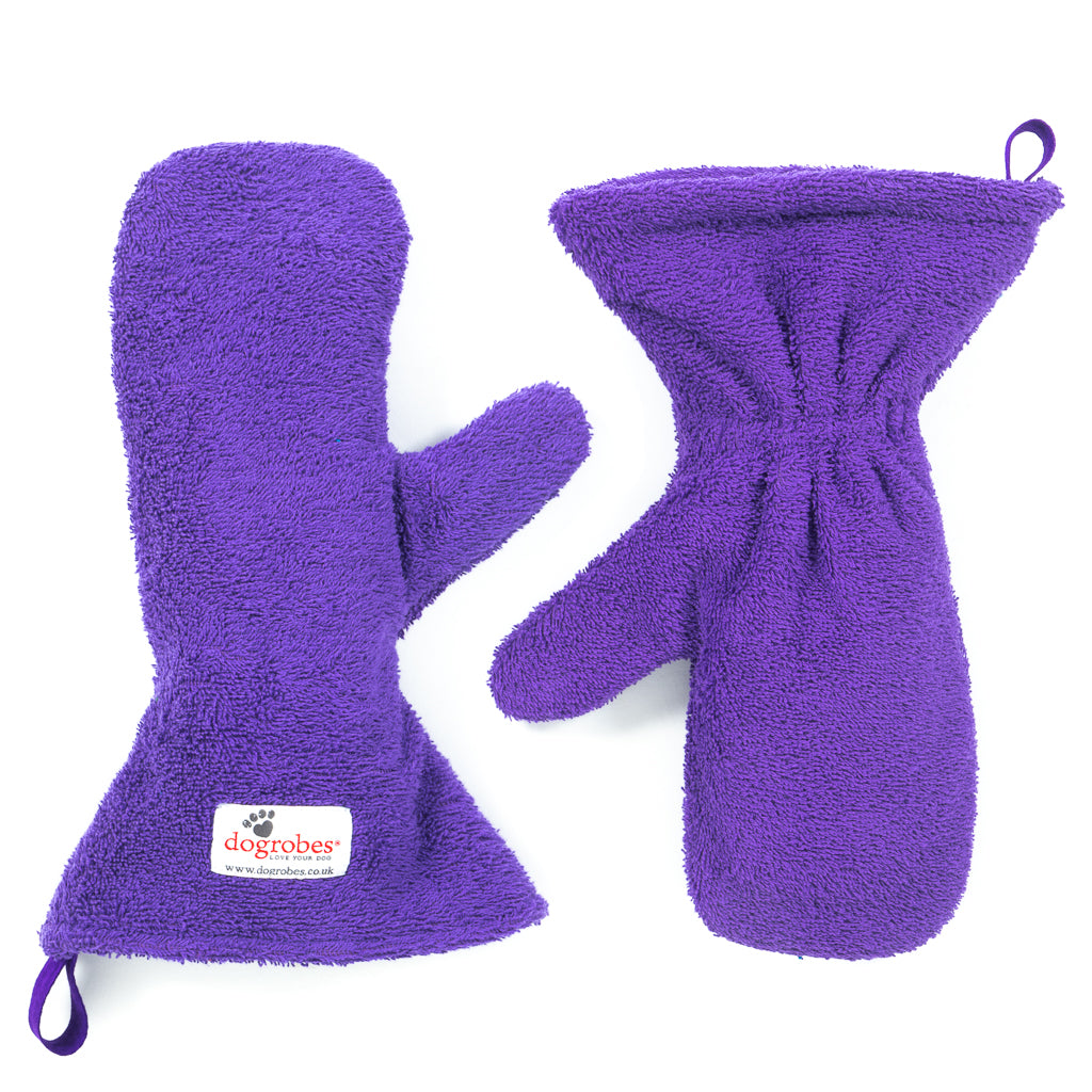 Purple Gauntlets- Dog Drying Mitts