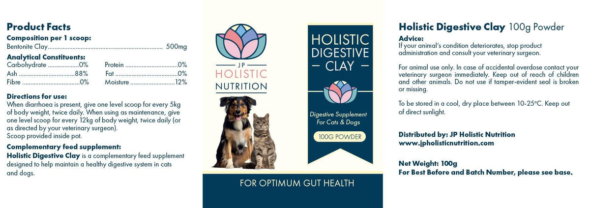 Holistic Digestive Clay for Cats and Dogs containing Bentonite Clay