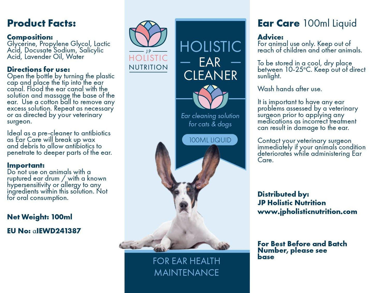 Holistic Ear Cleaner is a natural ear cleaner for cats and dogs
