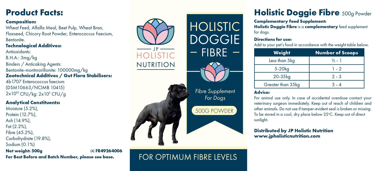 Fibre supplement for dogs 500g powder