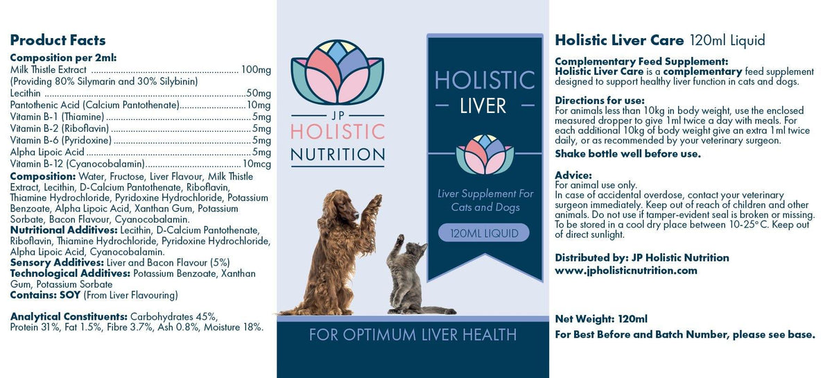 Holistic Liver supplement for Cats and Dogs with Milk thistle
