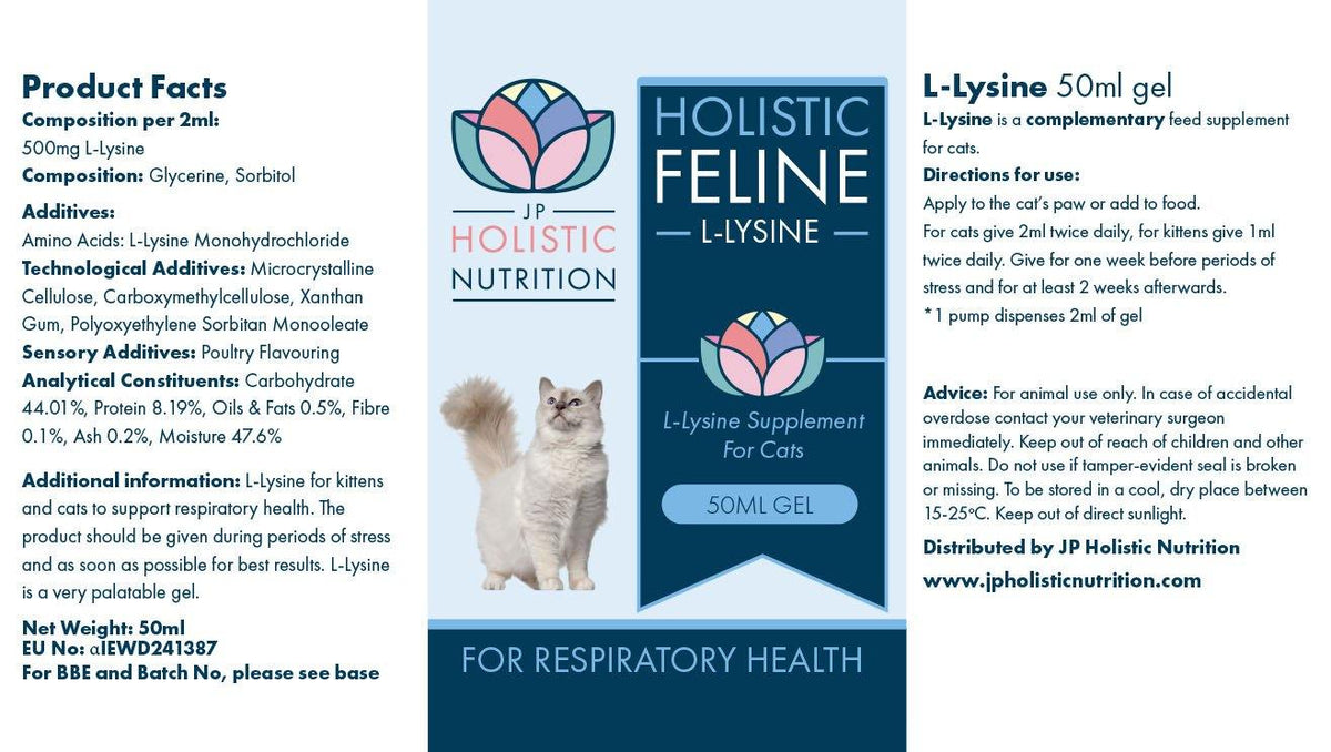L-Lysine supplement for cats 50ml gel