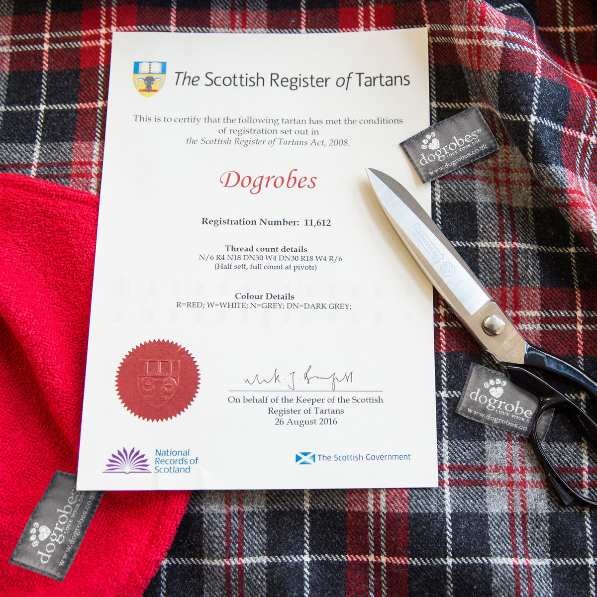 The Scottish Register of Tartans awarded to DogRobes