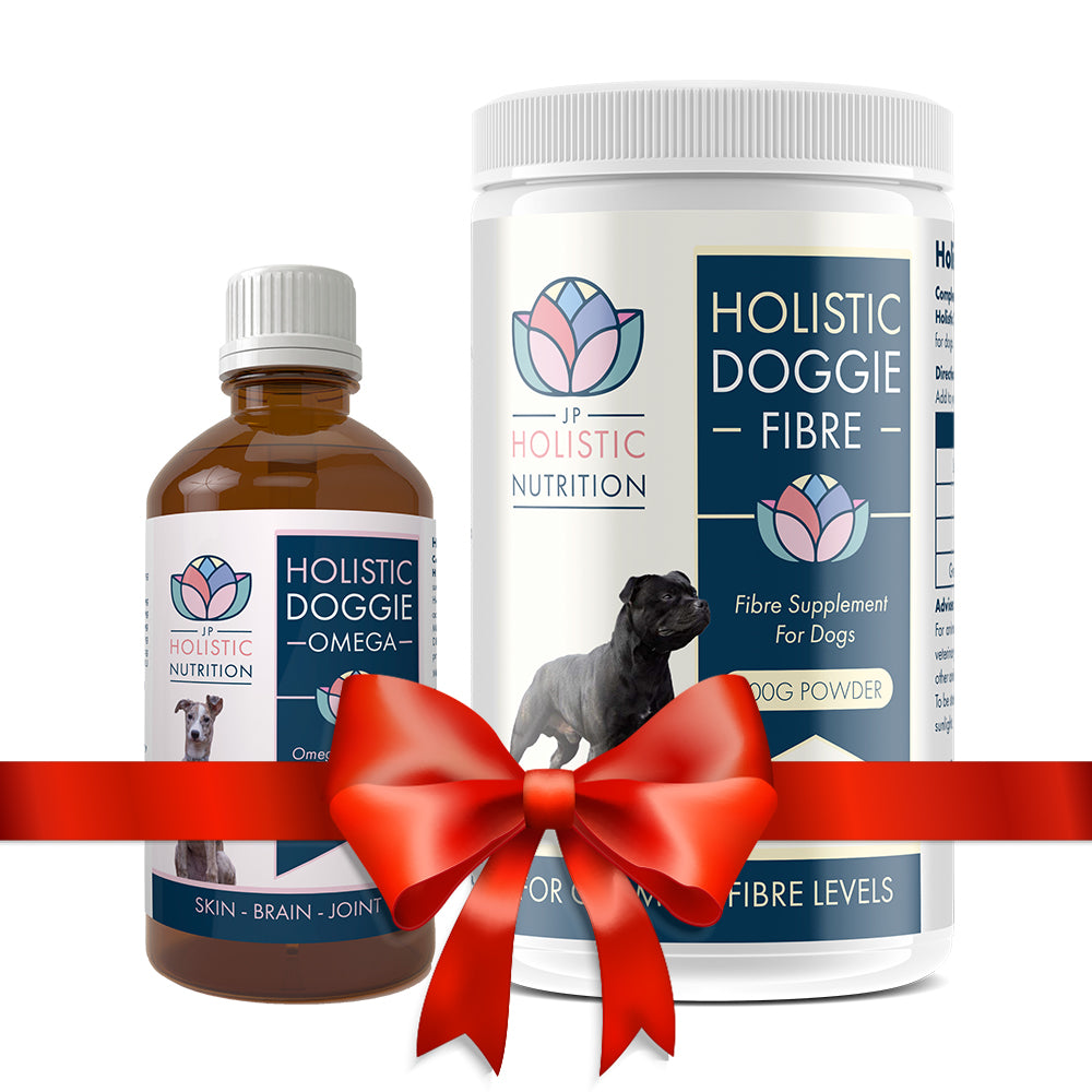 Holistic Doggie Omega and Fibre natural pet supplement bundle